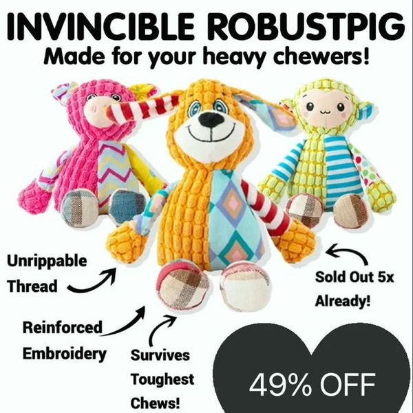 IMMORTAL SQUEAKER PLUSH TOY FOR AGGRESSIVE CHEWERS