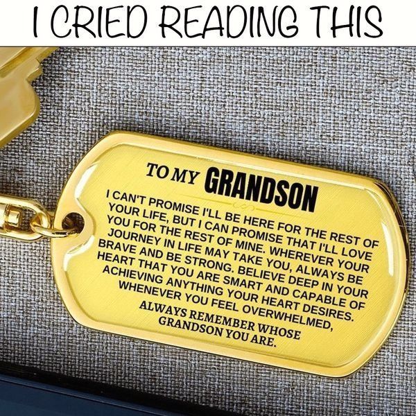 🎁Perfect Gift to Grandson | To My Grandson | Remember Whose Grandson You Are | Unique Keychain 👦