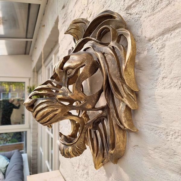 🦁Rare Find-Large Lion Head Wall Mounted Art Sculpture🎁 - BUY 1