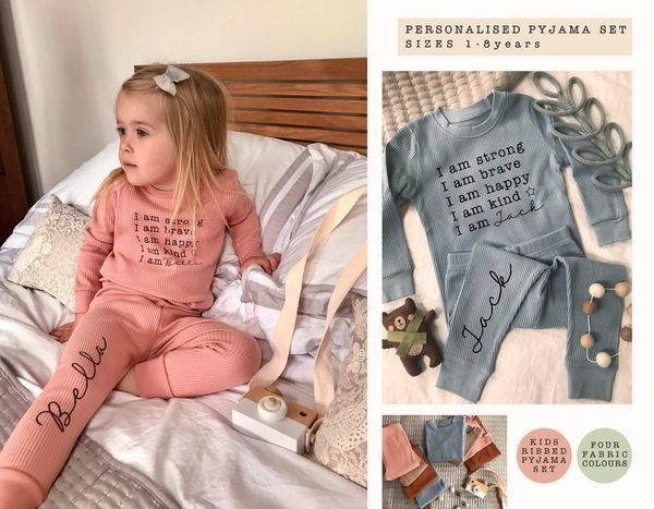 Super Comfortable Soft Personalized Kids Name Pajama Set
