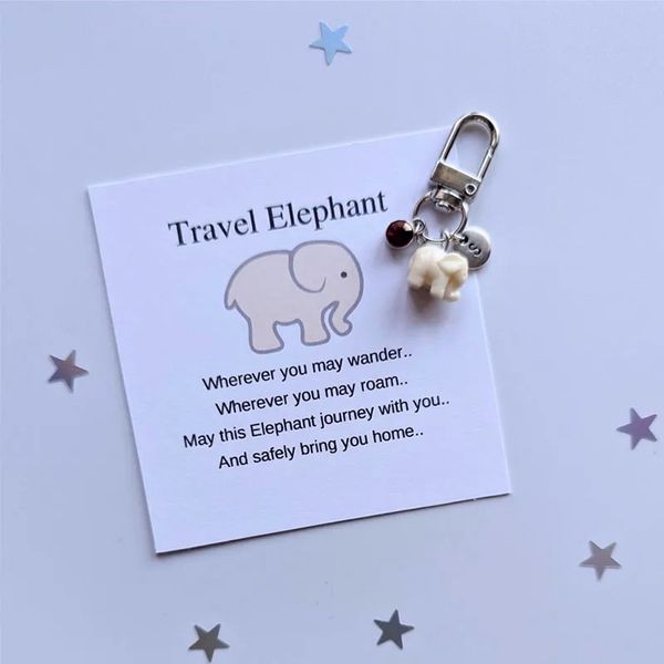 🎁🐘Cream Travel elephant keychain