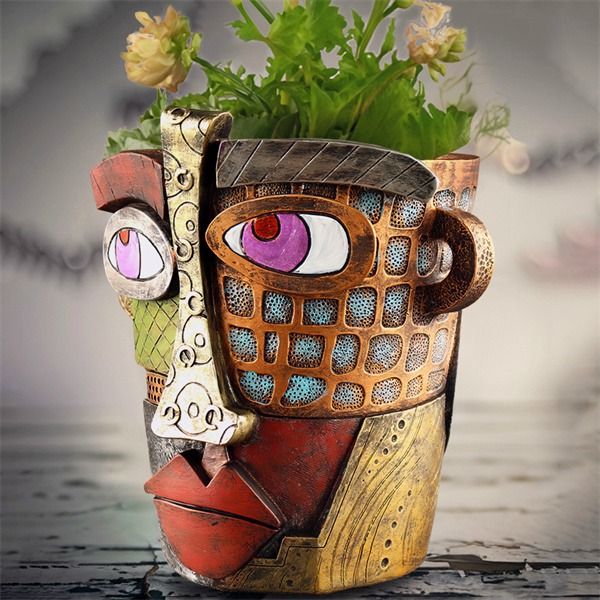 Picasso Brutalist Abstract Beauty Face Flower Pot