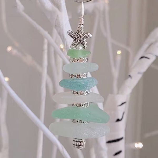 🎄Sea Glass Christmas Tree Ornament