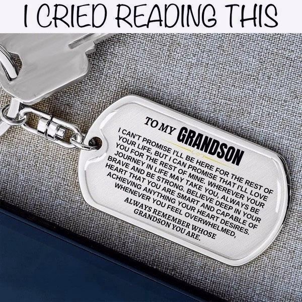 🎁Perfect Christmas Gift to Grandson-Personalized Keychain