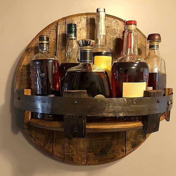 Bourbon whiskey barrel shelf