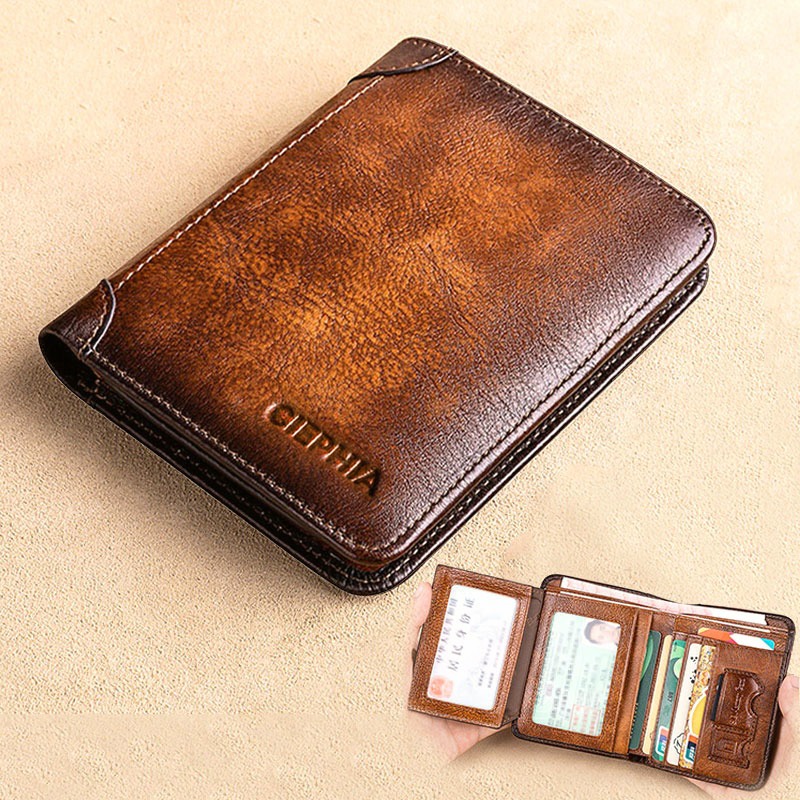 🔥Men's Essentials✨💰Multi-functional RFID Blocking Waterproof Durable Genuine Leather Wallet🎁