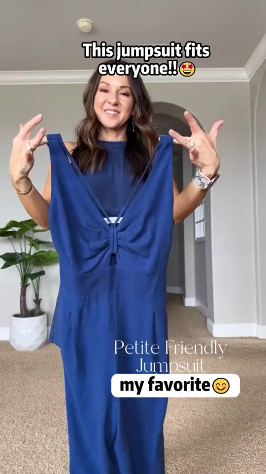 V Neck Cutout High-Waist Jumpsuits