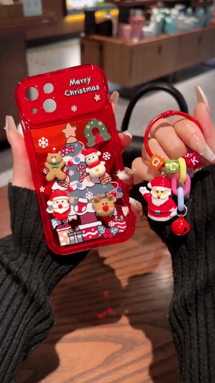 🎄Christmas Tree Pendant Flip Mirror Case Cover For iPhone🎅